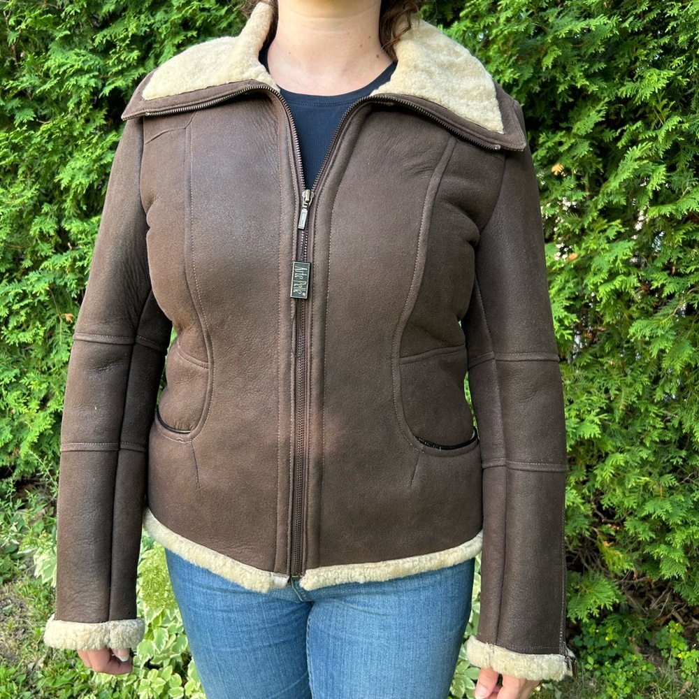 🧥 Artepelle Shearling Aviator Jacket – Showroom Sample | Made in Canada 🇨🇦 M